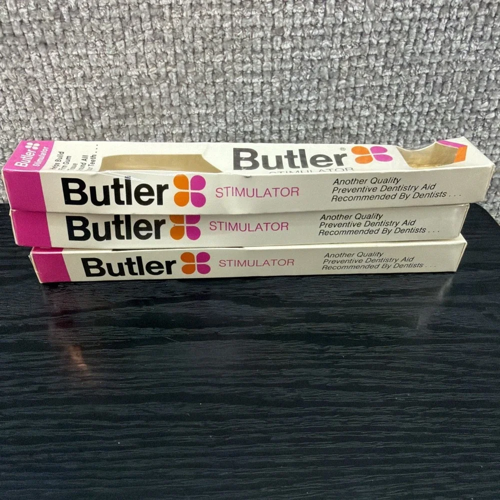 3 Vintage Gold Tone Dental Gum Stimulator #600 John O Butler Co Chicago SEALED‎